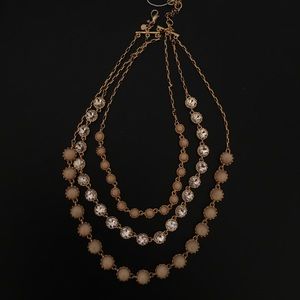 NWT Ann Taylor Gold Pearlized Diamonds Necklace